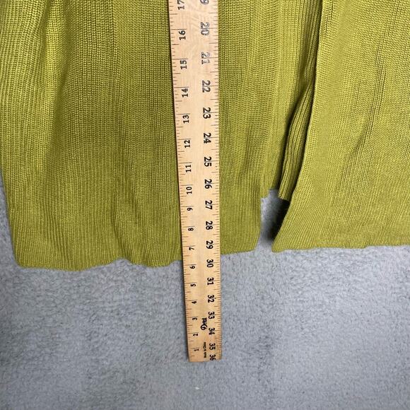 J Jill womens green tight knit open front cardigan sweater cotton garden size XL - Picture 6 of 7